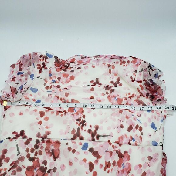 Seraphine Luxe Dress Womens 12US 16UK Pink Floral Silk Ruffle Maternity Occasion - Picture 6 of 9